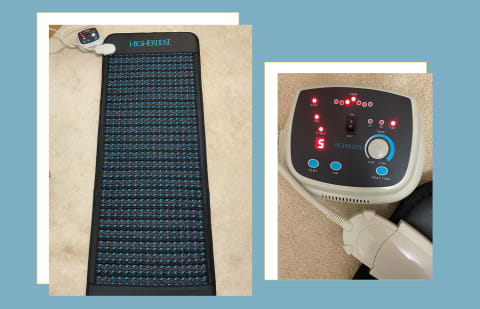 Photos of PEMF Mat unrolled & controller taken by author Photos of PEMF Mat unrolled & controller taken by author