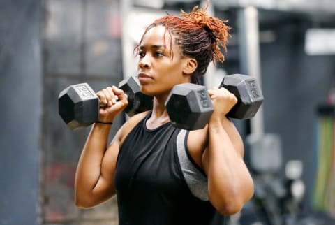 Woman lifting weights